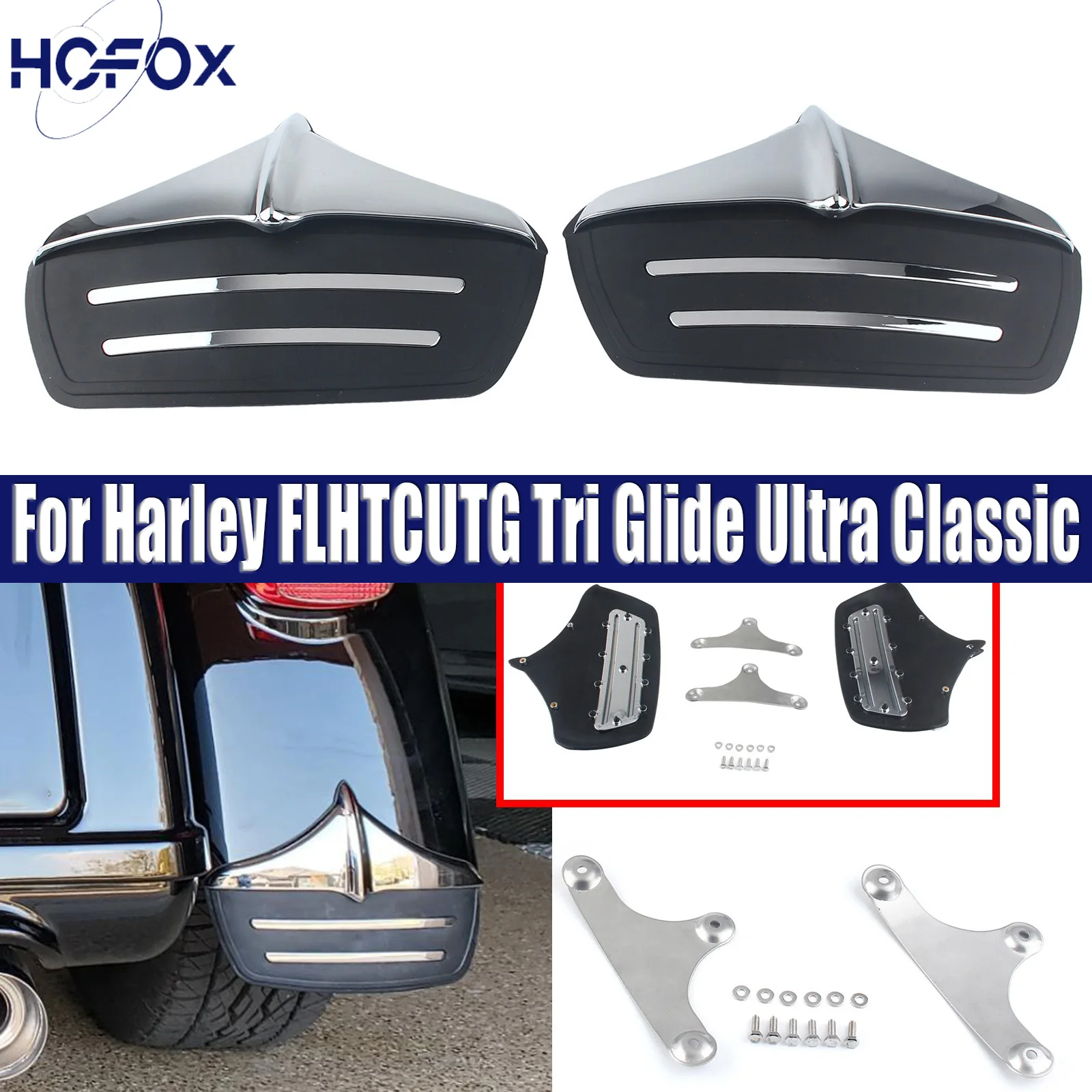 Rear Mud Flaps Fender Guard For Harley Tri Glide FLHTCUTG 2011-2023 Trike Rear Fender Accents Mud Flaps