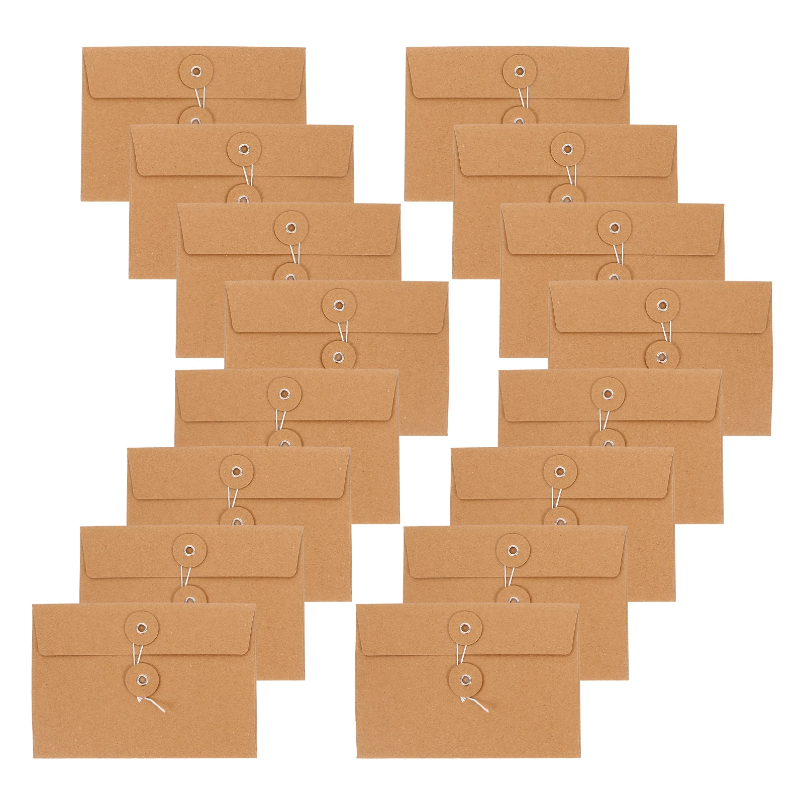 

20pcs Winding Envelope Kraft Paper Multi-Function Letter Holder For Office Files Invitations Cards Storage Pouch Stationery