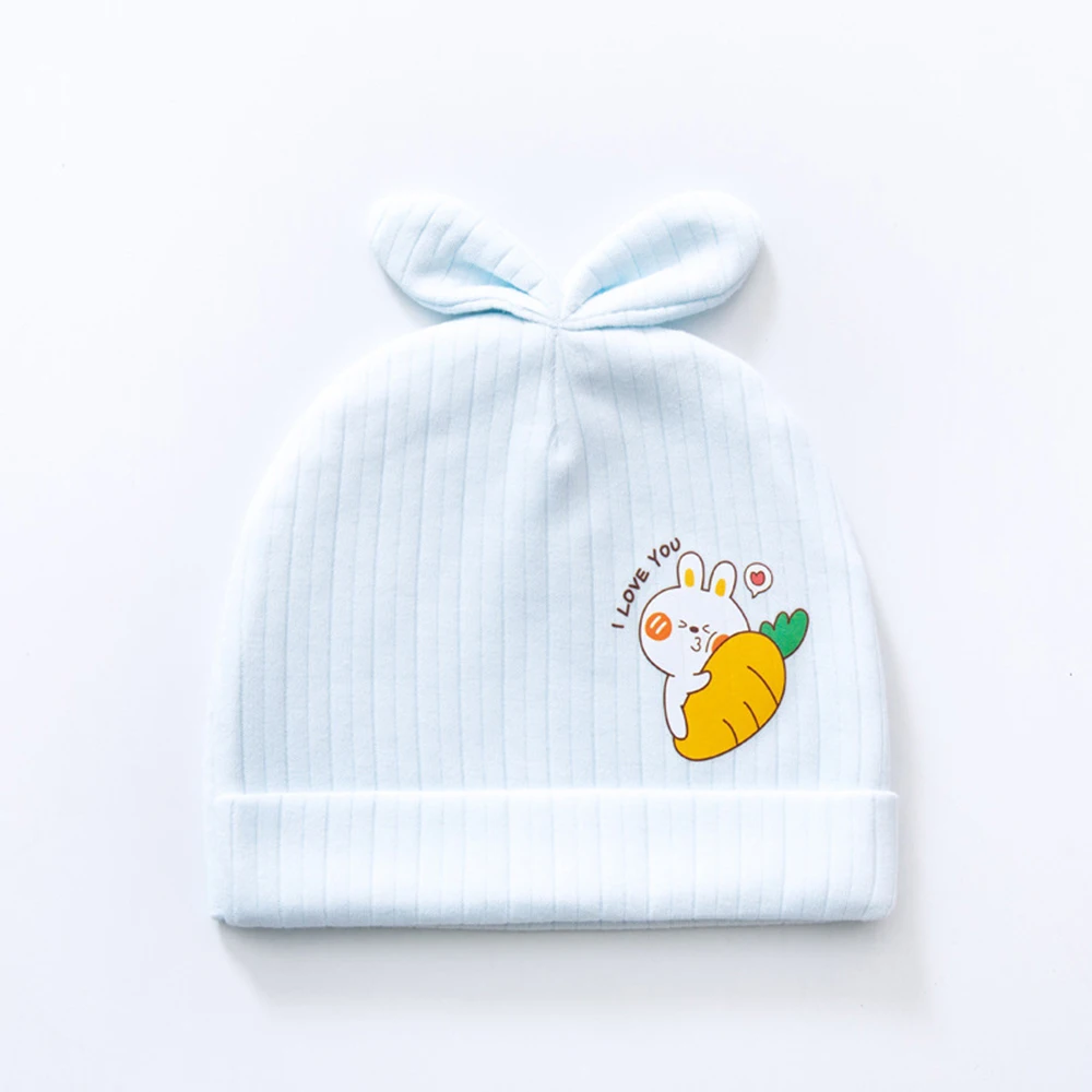 Newborn Baby Hat Spring Autumn Pure Cotton Double-layer Baby Boys Girls Hats Breathable Jacquard Caps For Kids Infant 0-3 Month