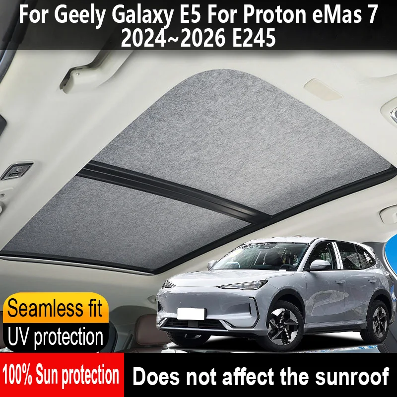 

Автомобильный люк на крыше, изоляционный козырек на крыше для Geely Galaxy EX5 E245 2024 ~ 2026 2025, анти-УФ-электростатическая адсорбция, небесный занавес, солнцезащитный козырек