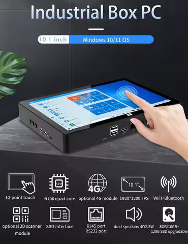 Brand New Pipo 4G H10F MINI PC 10.1-inch 1920*1200 IPS Win11 16GB DDR4 512GB SSD Intel N100 Tablet PC BT WIFI RS232 4*USB3.0 POE