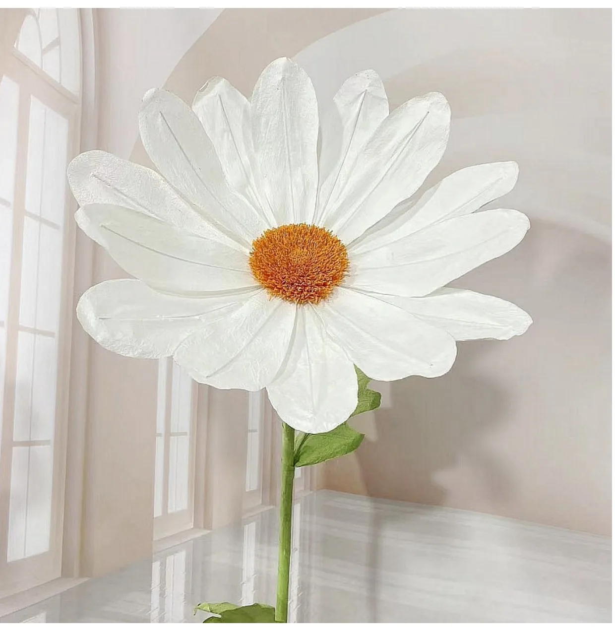 3 Stück Riesen-Papierblumen Gänseblümchen Hochzeits-Wegeleiter Blumenständer Party-Hintergrund-Dekoration Bühnen-Fenster-Layout Künstliche Gänseblümchen – Detail 3
