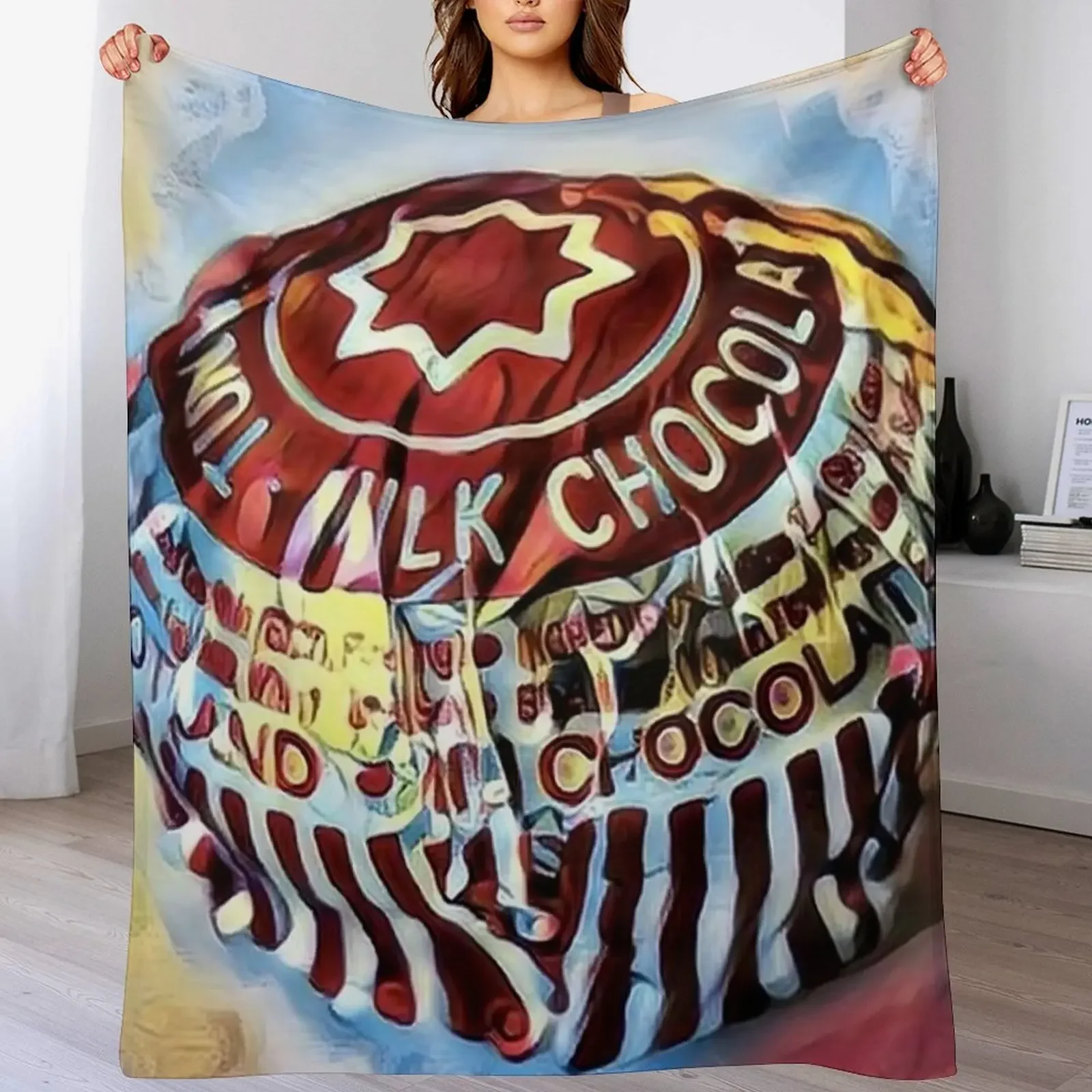 

Tea Cake contemporary Modern Artwork Throw Blanket Sofas Heavy Winter beds Warm Blankets