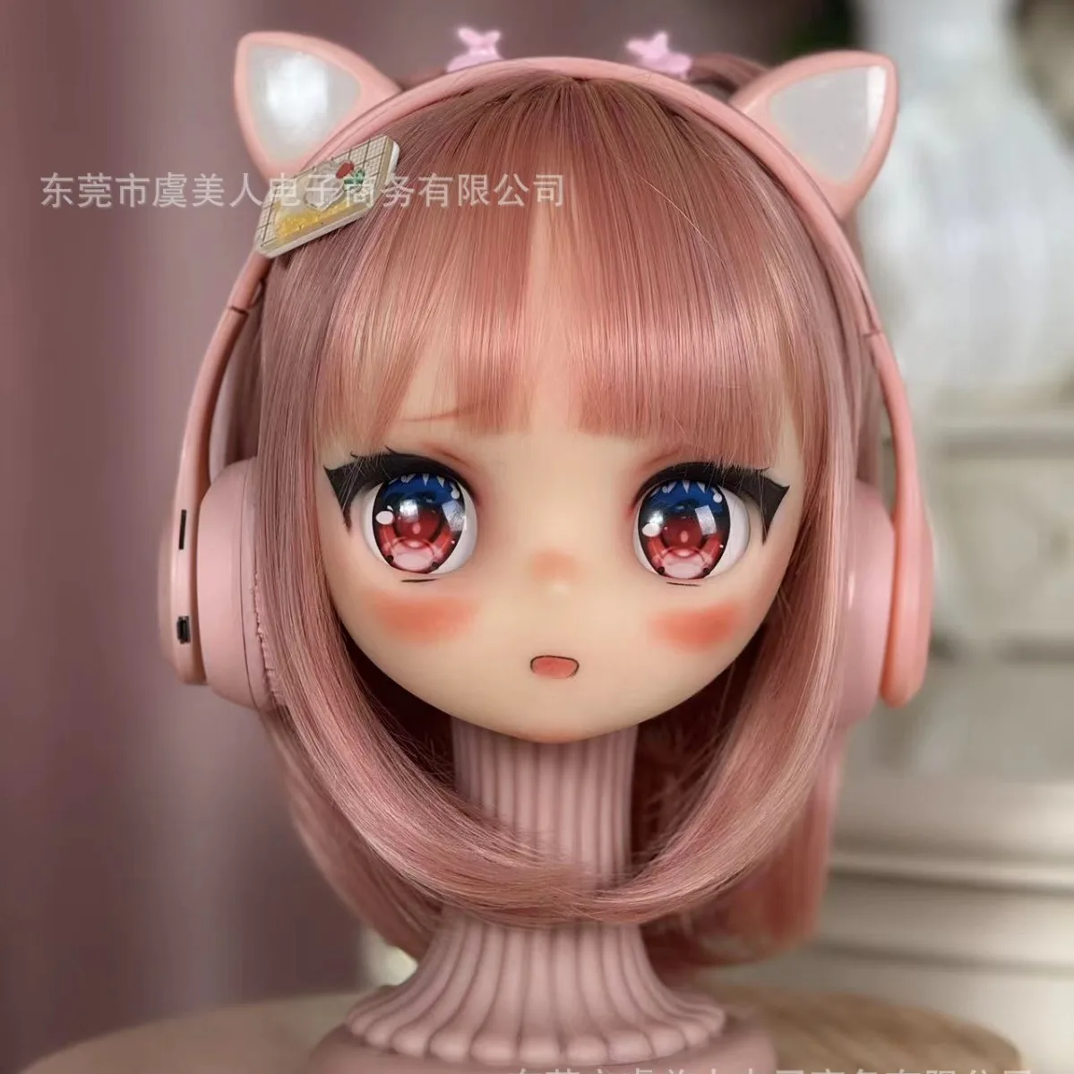

Anime Cartoon Single Head BJD Exquisite Makeup Silicone Head Solid Doll Fun Silicone Mouth Opening Channel