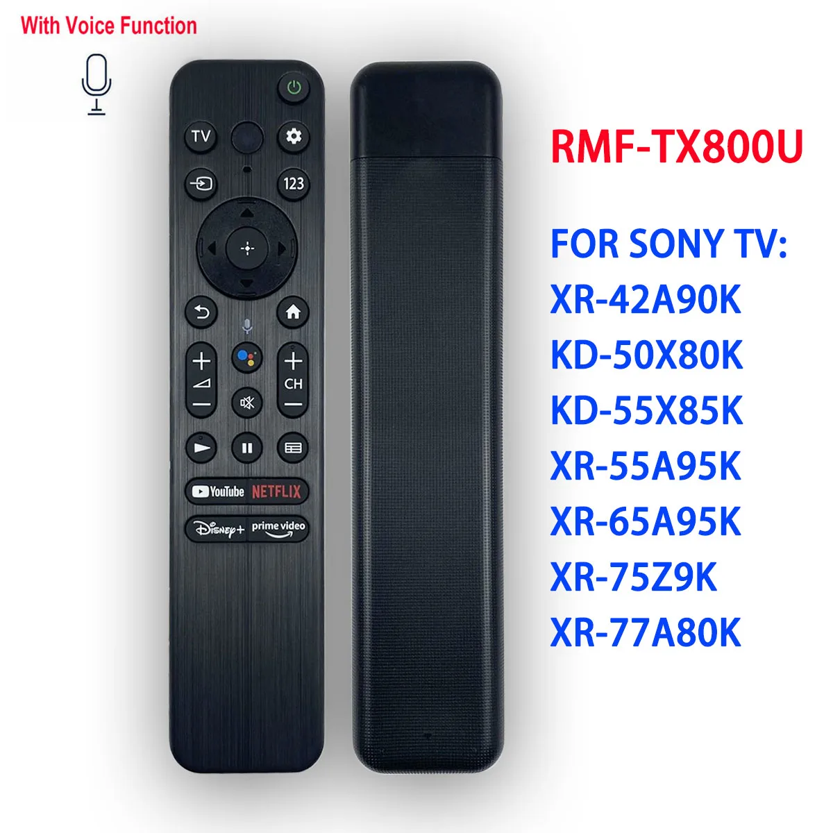 

RMF-TX800U Voice Remote Control for Sony Smart TV Fit for XR-42A90K KD-50X80K KD-55X85K XR-55A95K XR-65A95K XR-75Z9K XR-77A80K