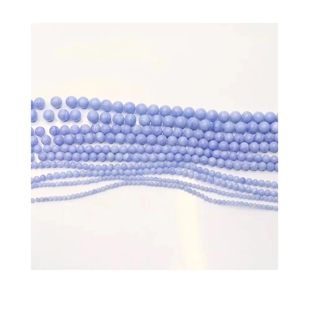 4/6/8/10/12mm Blue Agate Beads Stones Loose Spacer Crystals Agate Round Beads for Jewelry Making DIY Bracelet Necklace