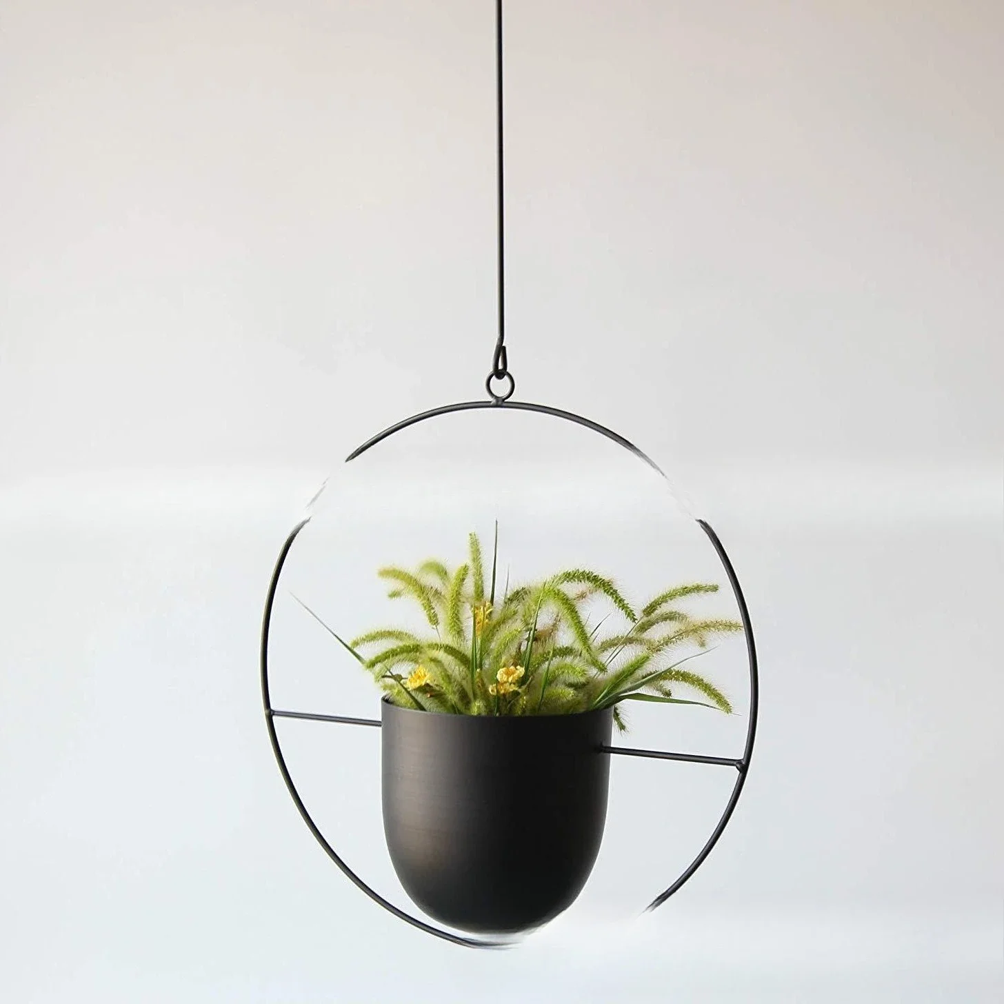 Creative round cute hanging round wrought iron flower pot frame, hanging basket dill vine plant flower pot frame