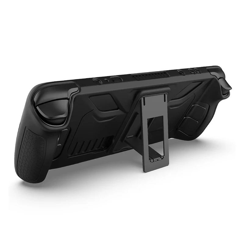 Funda protectora para Steam Deck, anticaída, antideslizante, funda de silicona suave + soporte plegable, accesorios para consola de juegos