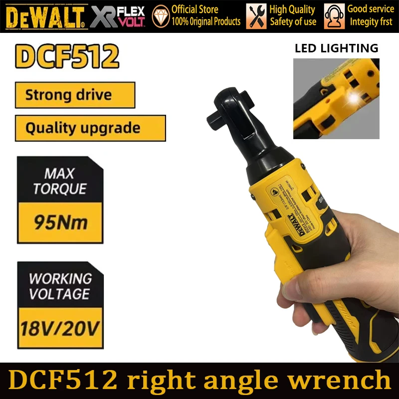 

20V Dewalt DCF512 3/8Inch Brushless Ratchet Right Angle Wrench LED Cordless Driver Variable Speed Power Wrench 20V Power Tools