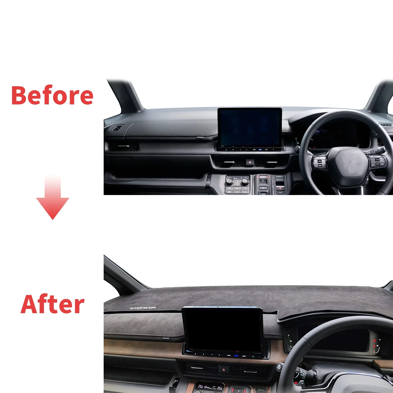 لهوندا Stepwgn Spada RP6 RP7 RP8 2022-2025 RHD اكسسوارات داشمات غطاء لوحة القيادة وسادة داشمات ظلة السجاد الواقي #2