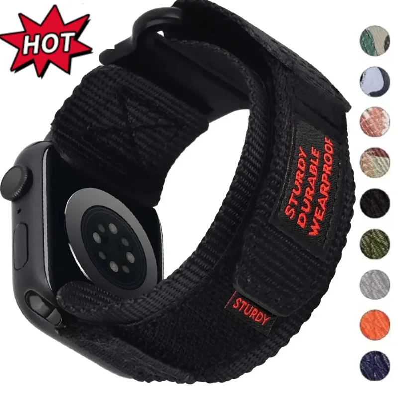 

NEW Sports Nylon Strap for Apple Watch Band Ultra 2 49mm 46mm 42mm 45/44/41mm 40mm Bracelet for Iwatch Series 10 9 8 7 6 SE 5 4