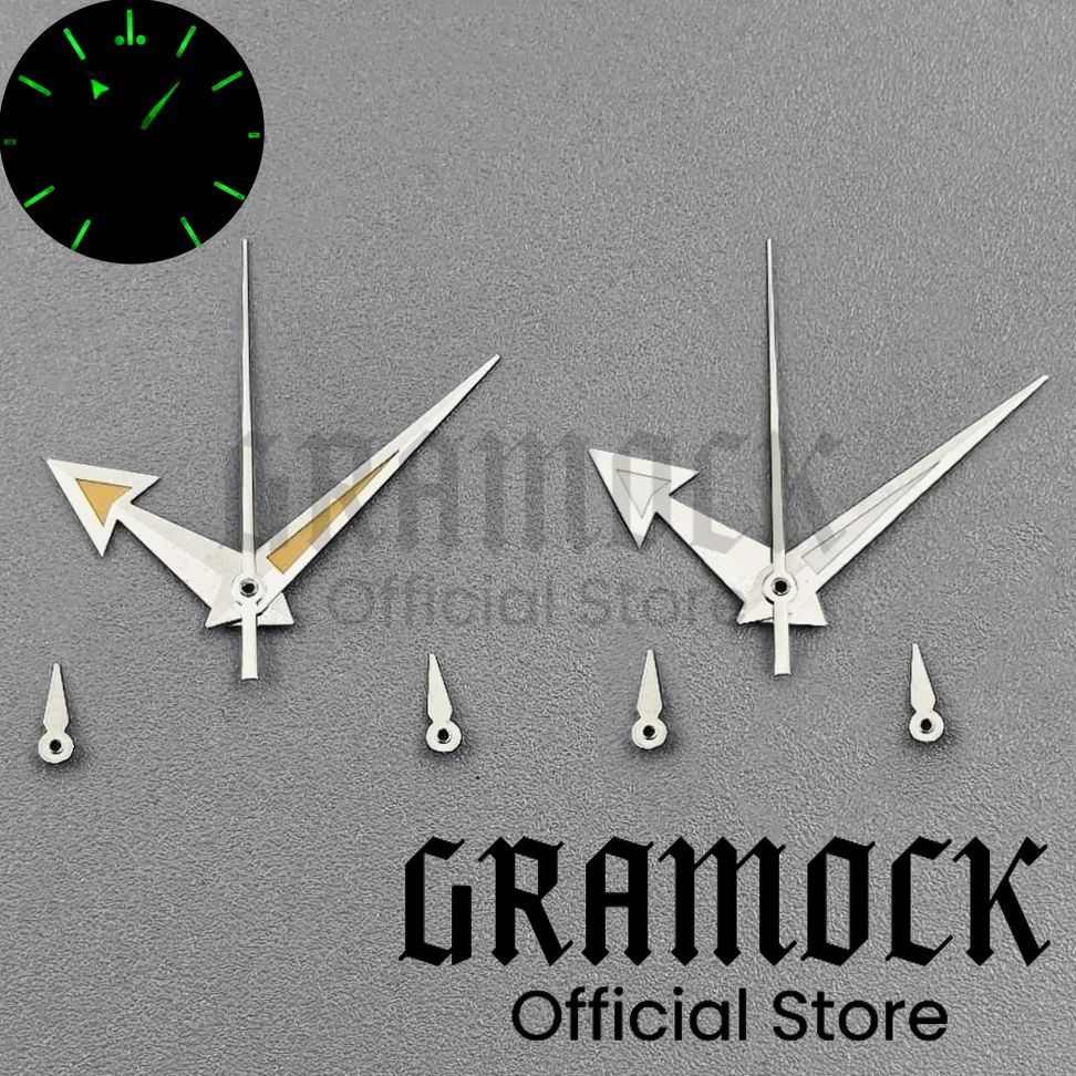 

Gramock VK64 Sterile Broad Arrow Watch 5-Hands Quartz Fit VK63 VK64 Movement Silver Beige Watch Pointer Accessories Replacement