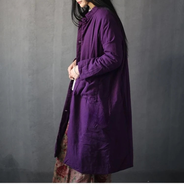 Veste coupe-vent en coton pour femme, longue, col rond, nouvelle collection hiver 2025