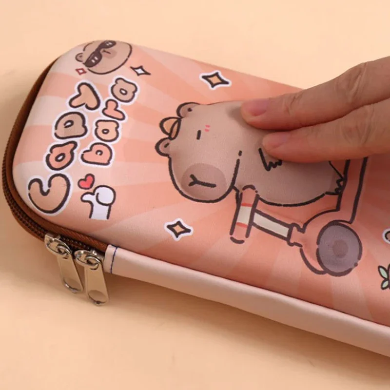3D Capybara Federmäppchen, sturzfest, wasserdicht, für Schüler, Schulbedarf, großes Fassungsvermögen, multifunktionale Stifttasche, Schreibwaren – Detail 7