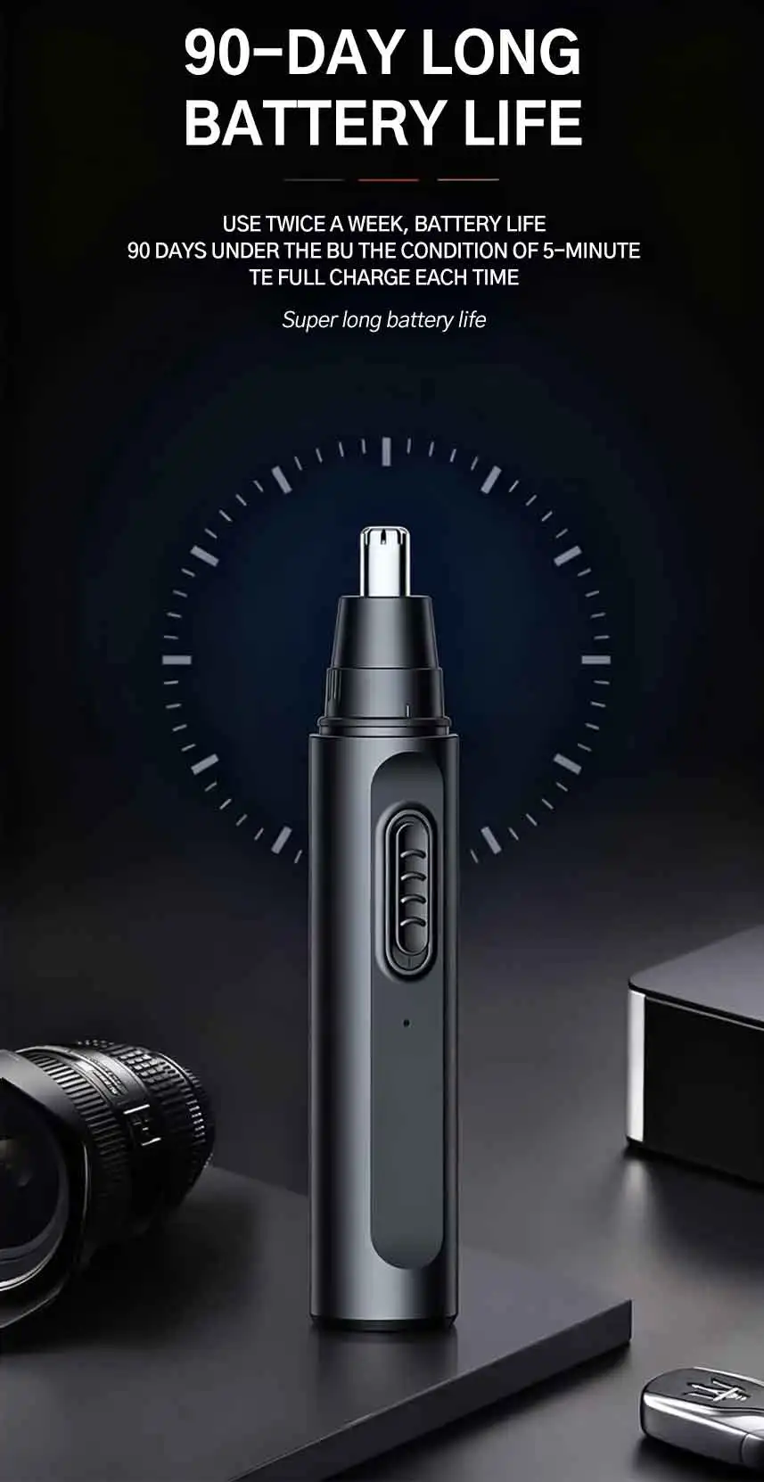 Rasoio elettrico per naso e orecchie rifinitore viso lavabile_voghion.com