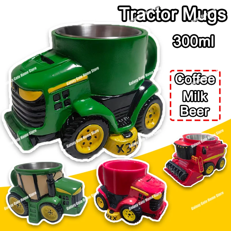 Taza de café con Tractor y camión Retro 3D extraño, taza de agua divertida agrícola rara, utensilios para beber para fiesta en casa y oficina, regalos para festivales