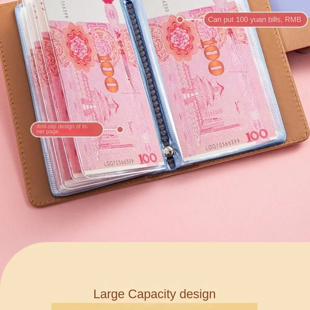 Risparmia denaro 100 buste Risparmio denaro Challeng PU Sfide di risparmio impermeabili Fogli di grande capacità riutilizzabili