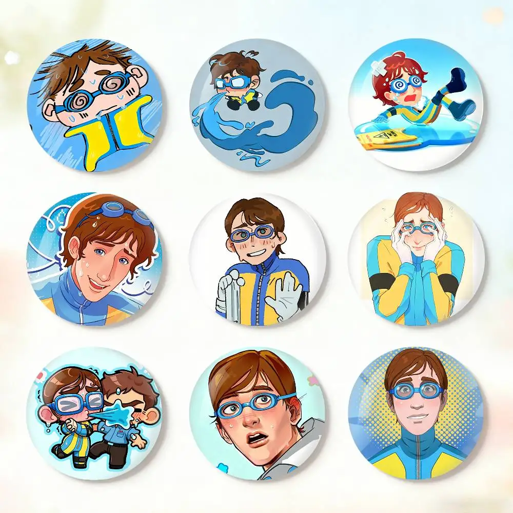 

DispatchS W-Waterboy Game Badge fragmentation laser Game Figure Soft Button Pins Handmade Cartoon Round Brooch Bag