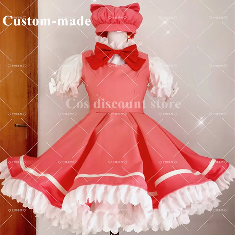 Kinomoto Sakura Cosplay Costume Anime Card Captor Red White Cos Dress Fighting Clothe Halloween Comic-con Party Suit Custom Made