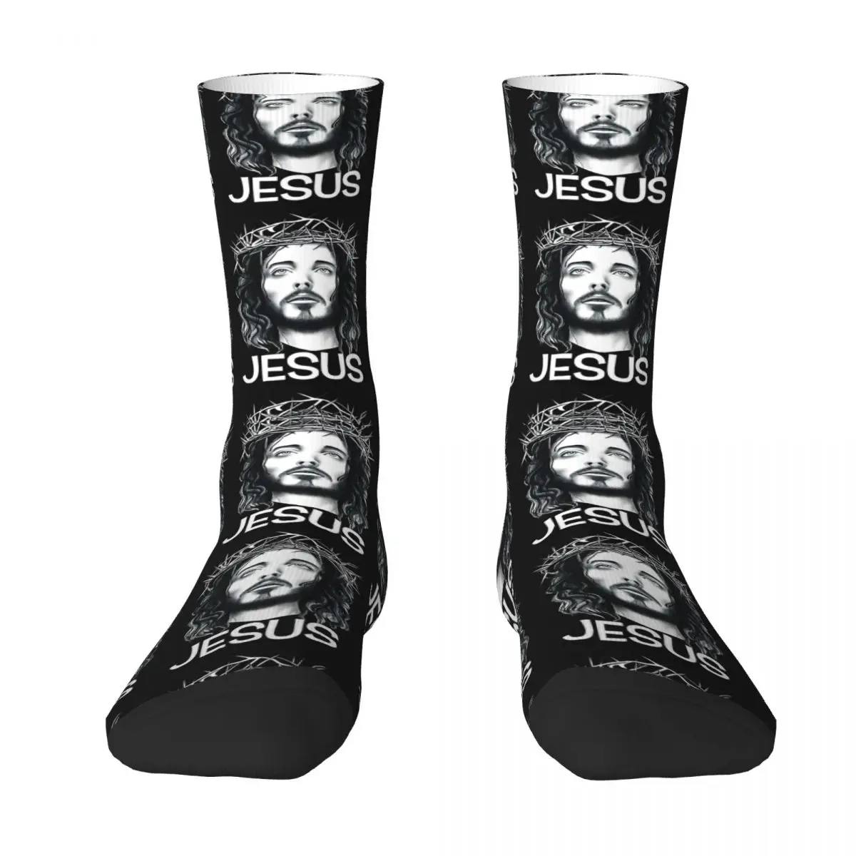 Jesus Is Watching Christian Hip Hop Retro Men's Socks Unisex 3D Printed Funny Sock Gift