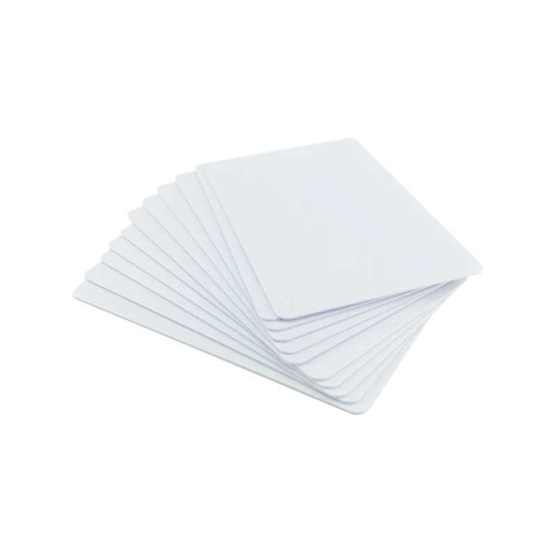 

100pcs a lot rfid 13.56mhz s50, s70 chip MI FARE Classic 1K pvc white blank cards for Zebra Printer