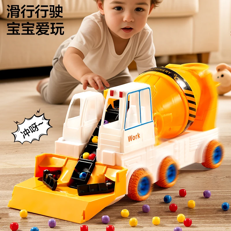 Children's engineering toy car, toy garbage truck, dump truck, mixer truck, inertia truck, children's car