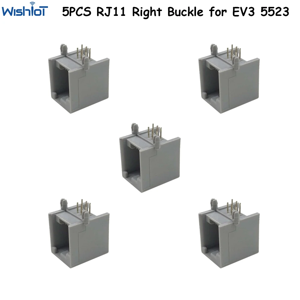 

5PCS/lot RJ11 6P6C Right Buckle Grey Socket NXT Telephone Jack Female Connector Compatible with legoeds EV3 Robotics Motor 5523