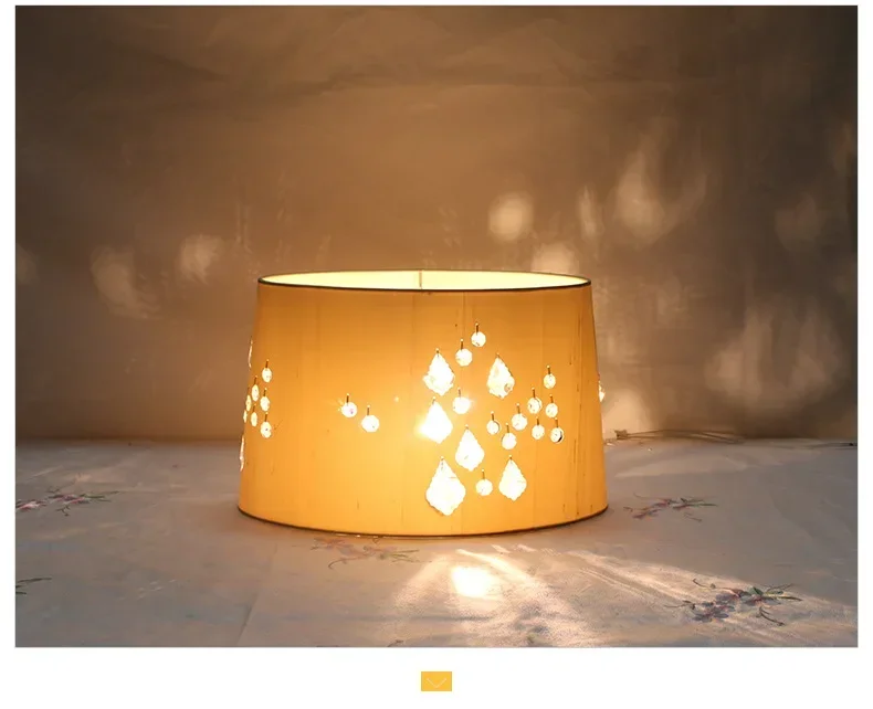 Engraved table lamp lampshade Customized beige silk cloth E27 screw or medium hole 10.5 round iron meson lampshade abajur 스텐드조명