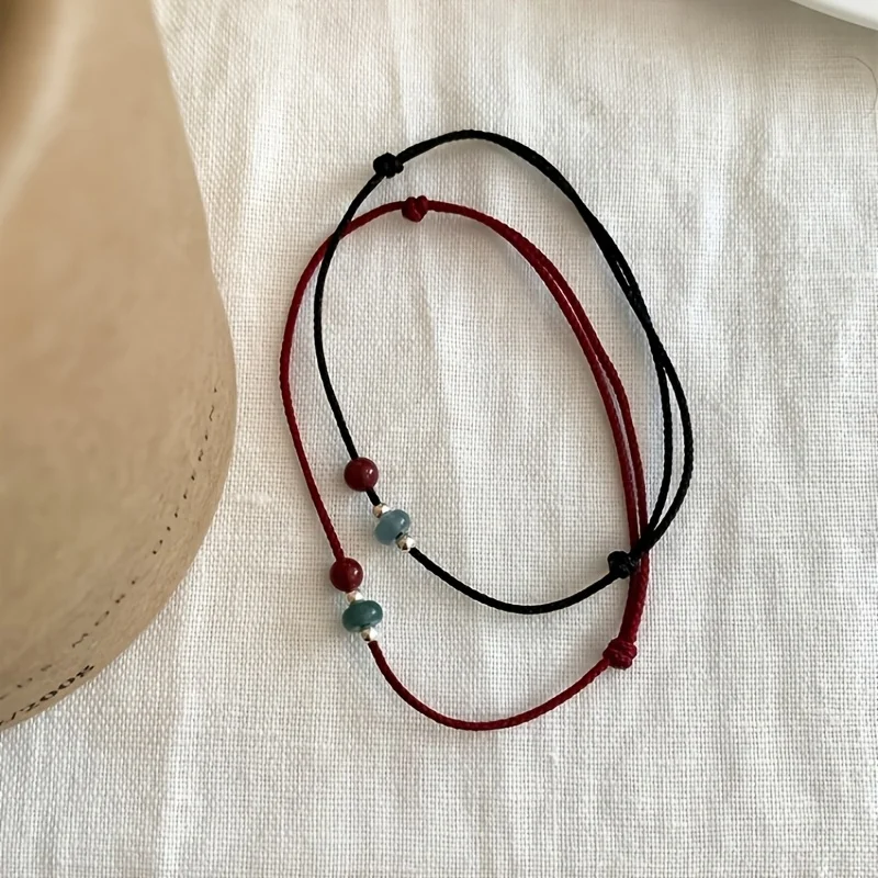 Glücksbringer Kleine Silberfarbene Fisch-Armbänder für Damen und Herren Handgefertigte Transportperlen Paar-Armbänder Amulett-Schmuck Geschenk – Detail 8