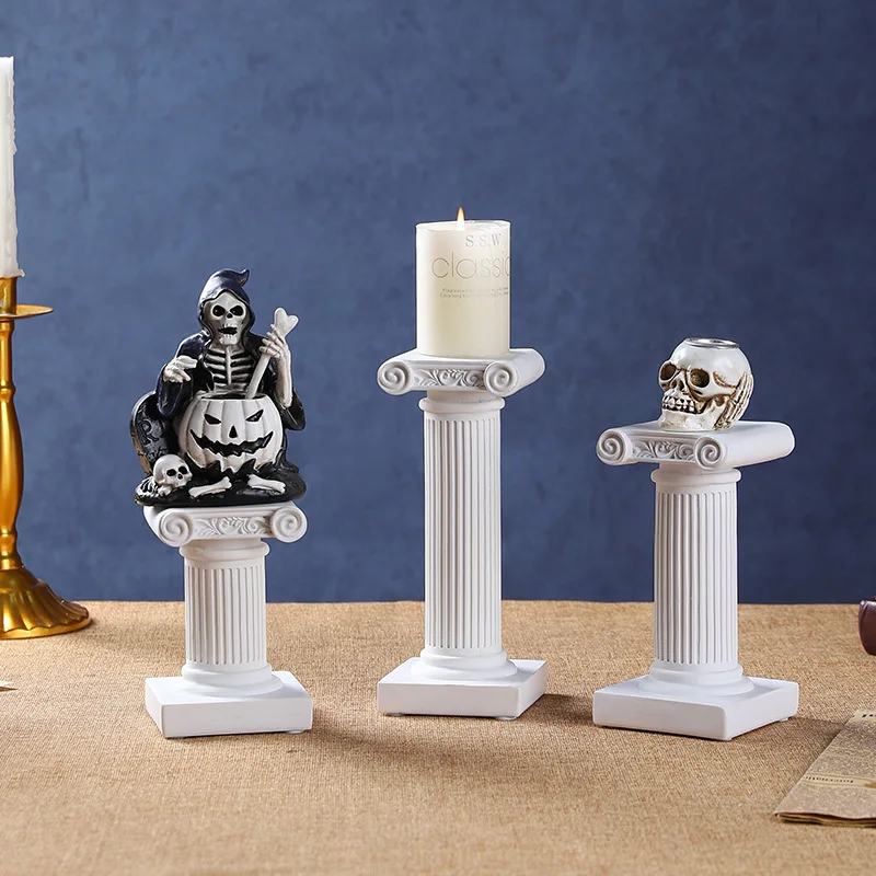 European Roman Column Resin Decor Miniature Model Desktop Display Stand Photo Prop Creative Candle Holder