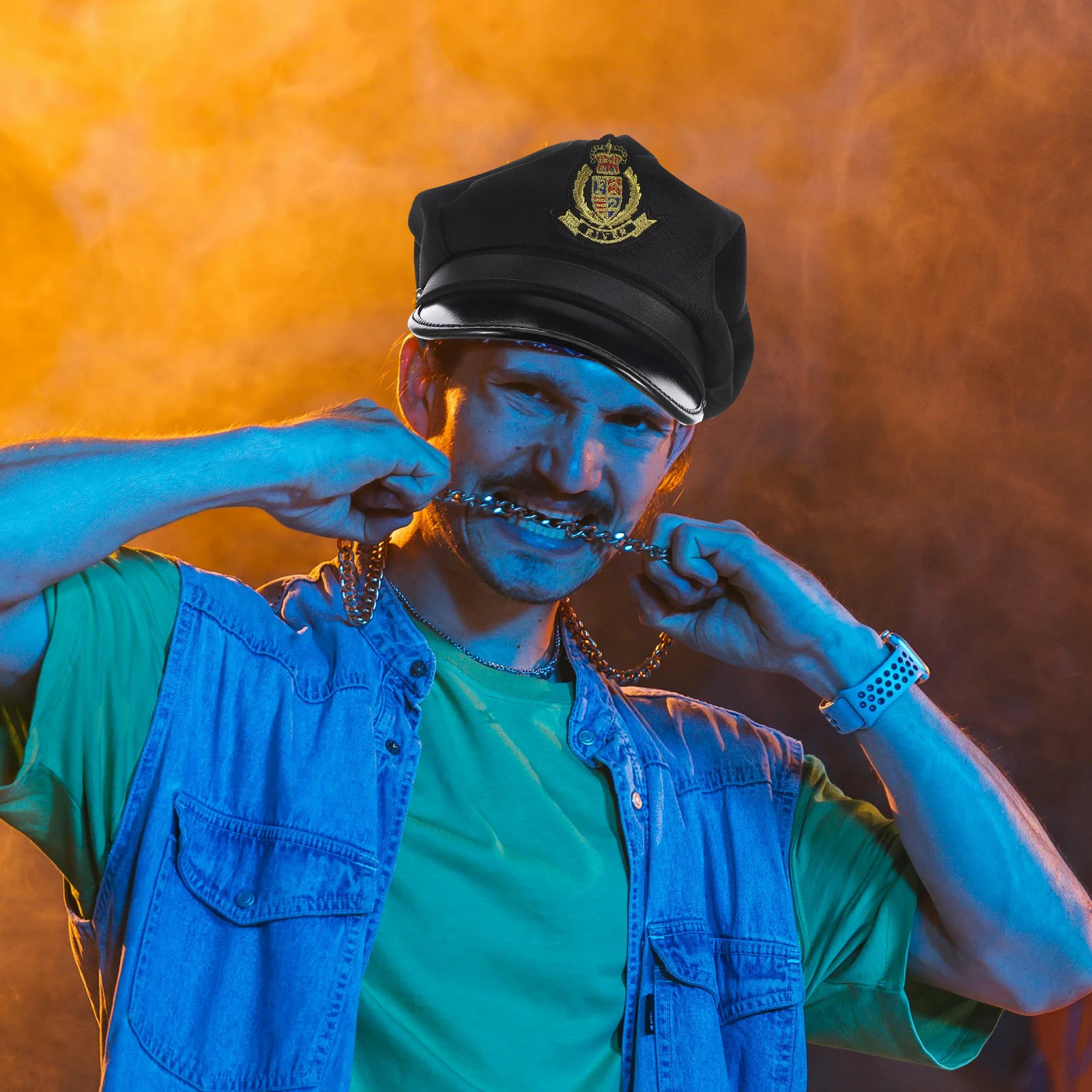 

Navy Blue Uniform Beret With Wheat Ear Decoration Breathable Cosplay Hat For Stage Performance Sailor Costume Boat Captain