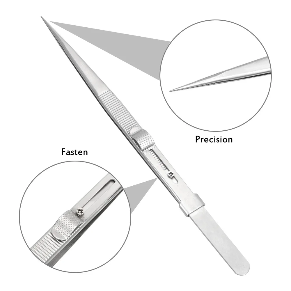 Пинцет DIYWORK для ювелирных электронных компонентов, герметичный антистатический регулируемый прецизионный Скользящий замок 165 мм