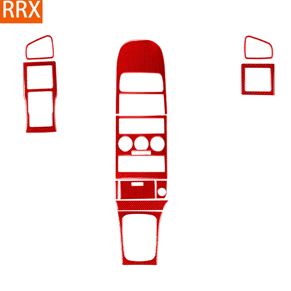 Für Opel Astra G 1998-2003 Roter Kohlefaser-Aufkleber Zentrales Radio/Klima/CD-Aufbewahrungs-Schalthebelpanel Auto-Zubehör Innendekor