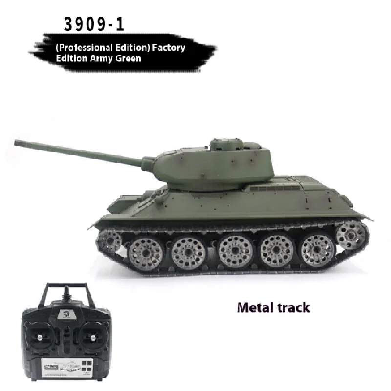 Henglong 2.4G 1:16 battle tank 3909 full-size full simulation Soviet T-34/85 military medium tank adult model toy