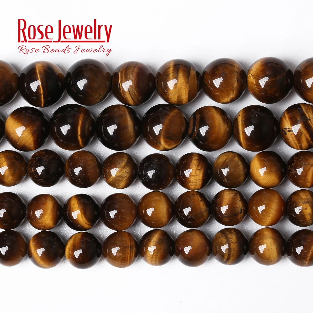 AAAAA Natural Stone Yellow Tiger Eye Round Beads 15\