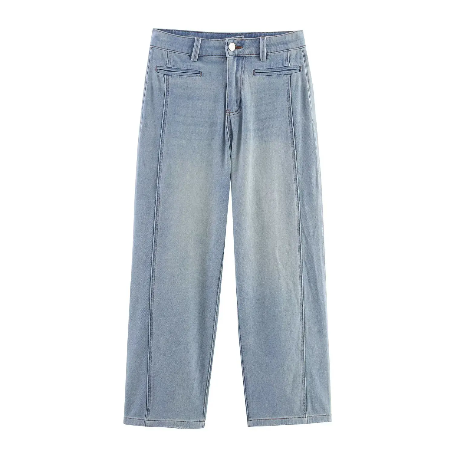 

2025 высококачественные новые свободные и повседневные широкие джинсы ранней осени с висячими прямыми штанинами