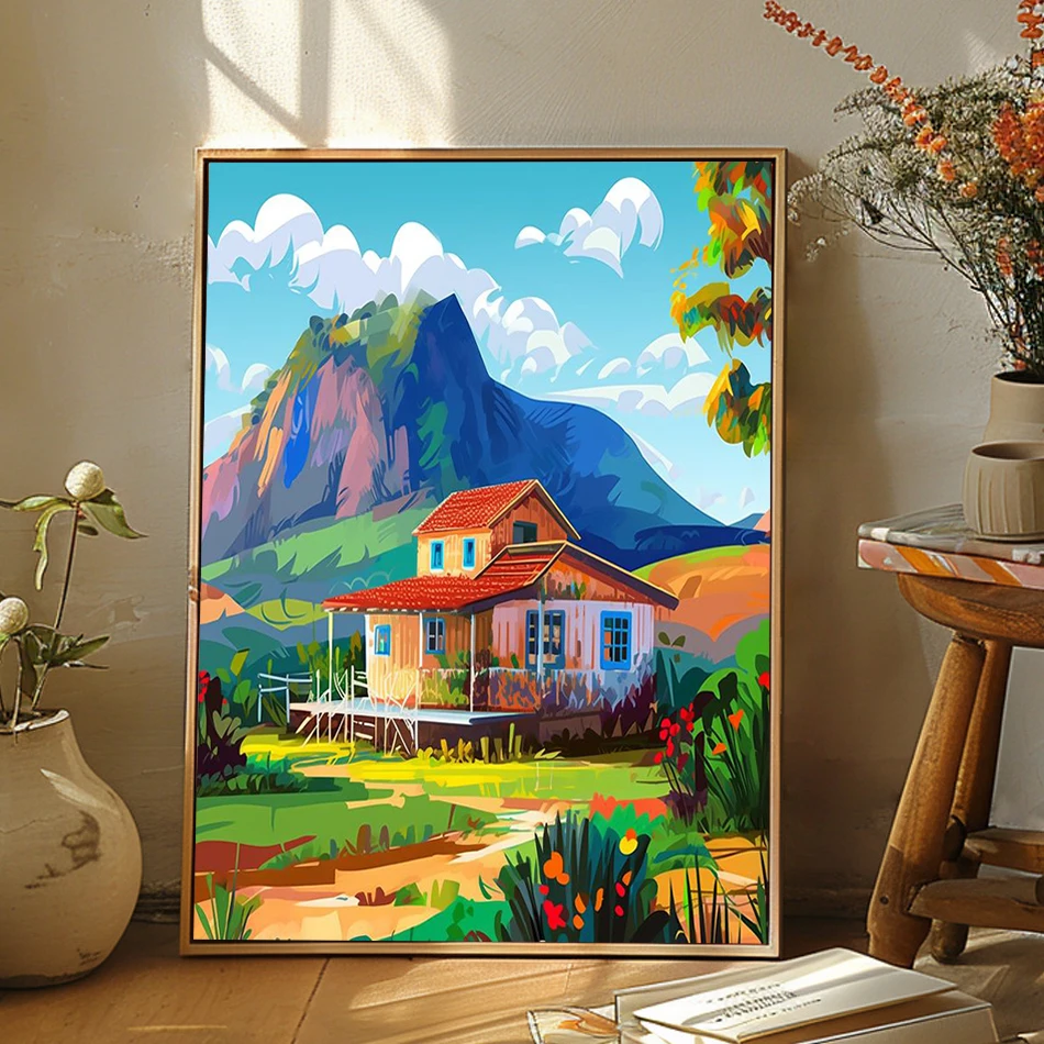 

SDOYUNO Painting By Number Adults building Landscape Scenery Watercolor Picture Drawing Acrylic Paints Diy Set Oil Art Crafts