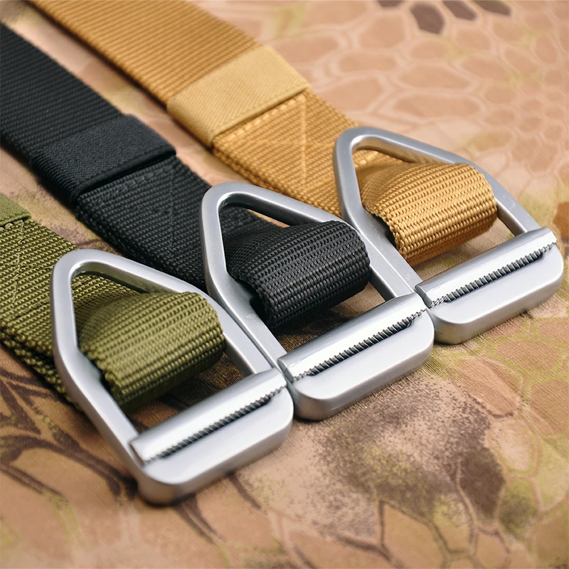 Tactical Belt Nylon Belt New Mens Hard Metal Quick Release Magnetic Buckle Mens 3.8mm Soft Real Nylon Sports Belt 125cm