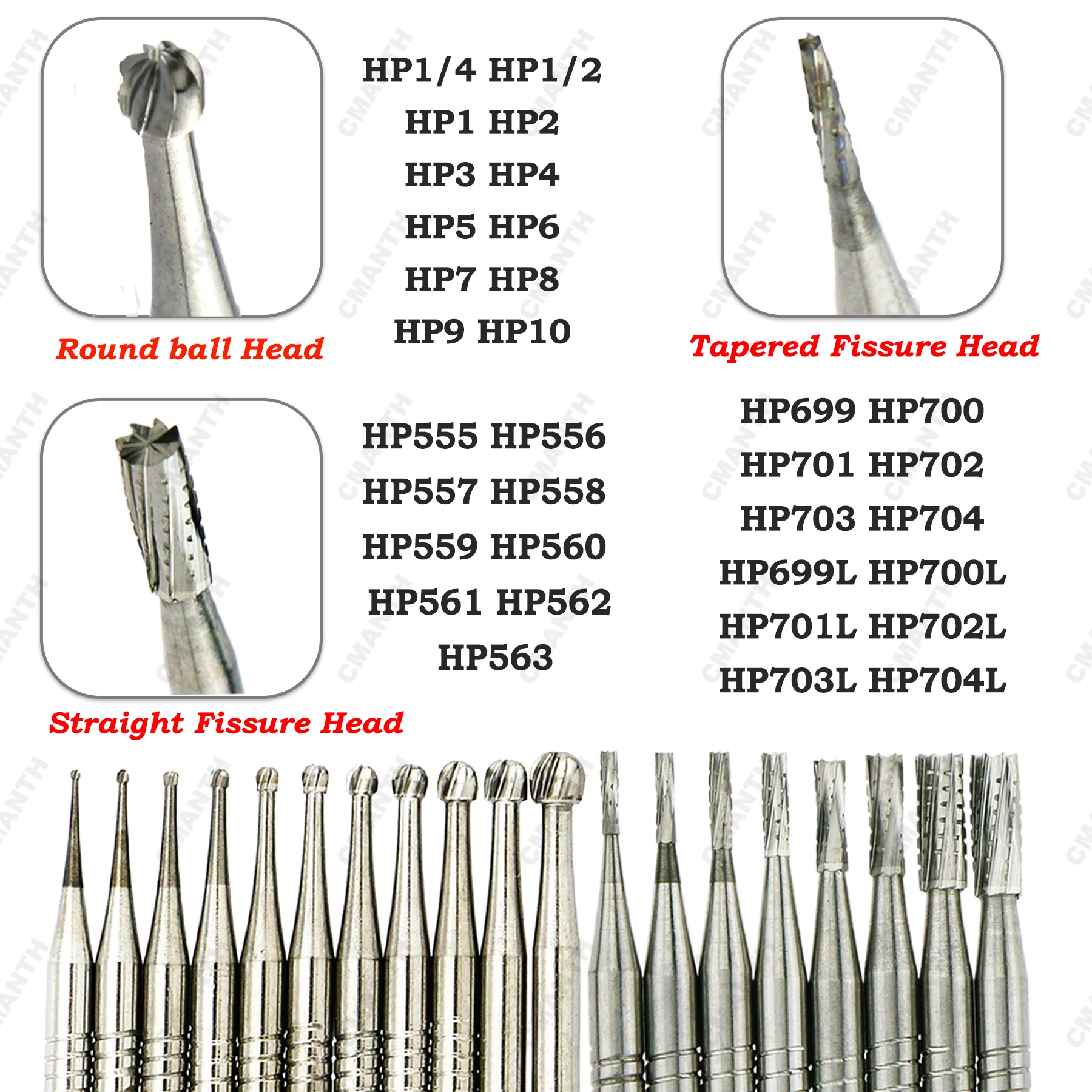 

WAVE Dental Tungsten Carbide Burs Dentistry Drills HP Dia 2.35mm For Straight Nose Cone Low Speed Handpiece Dentist Materials