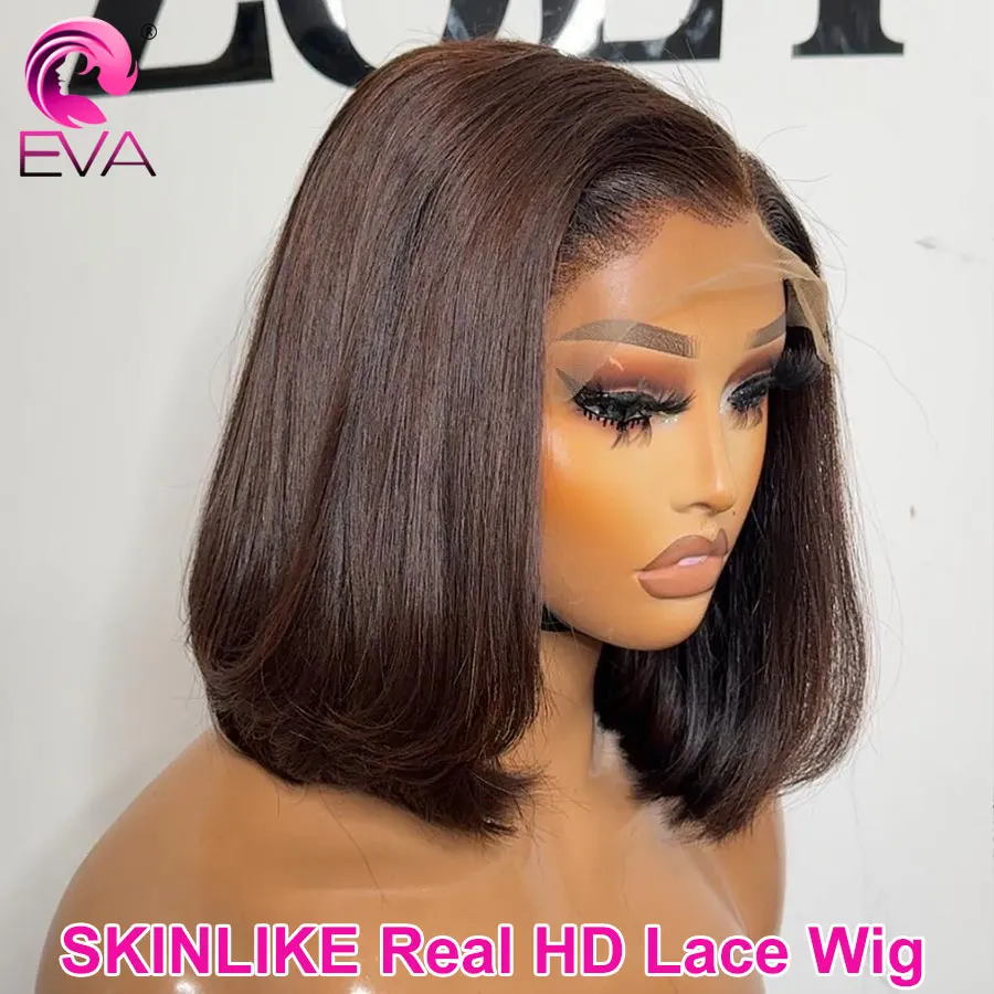 إيفا الشعر الشوكولاته العسل بوب HD الدانتيل الباروكة قبل قطعها قصيرة غلويليس 5x5 HD الدانتيل إغلاق الباروكات 13x4 HD الدانتيل الباروكة الأمامية للنساء #1