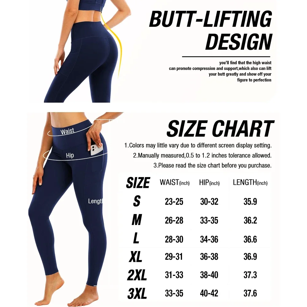 1PC Plus Size Pocket Yoga Pants Women Solid Fitness Sports Leggings High Waist Elastic Gym Tights Female Running Trousers XXXL