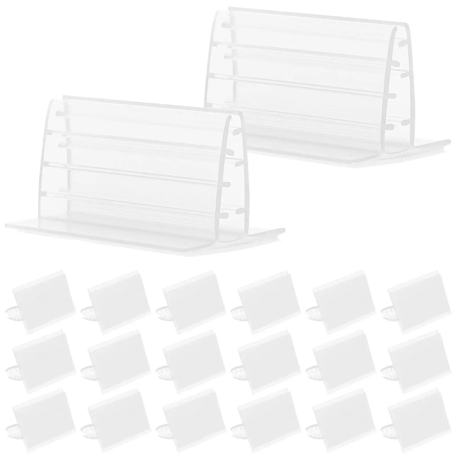 

20 Pcs PVC Mini Panel Holders 1 97x1 61x1 18 Inches Self Adhesive for Photos Memos Table Numbers Name Cards Tickets Practical