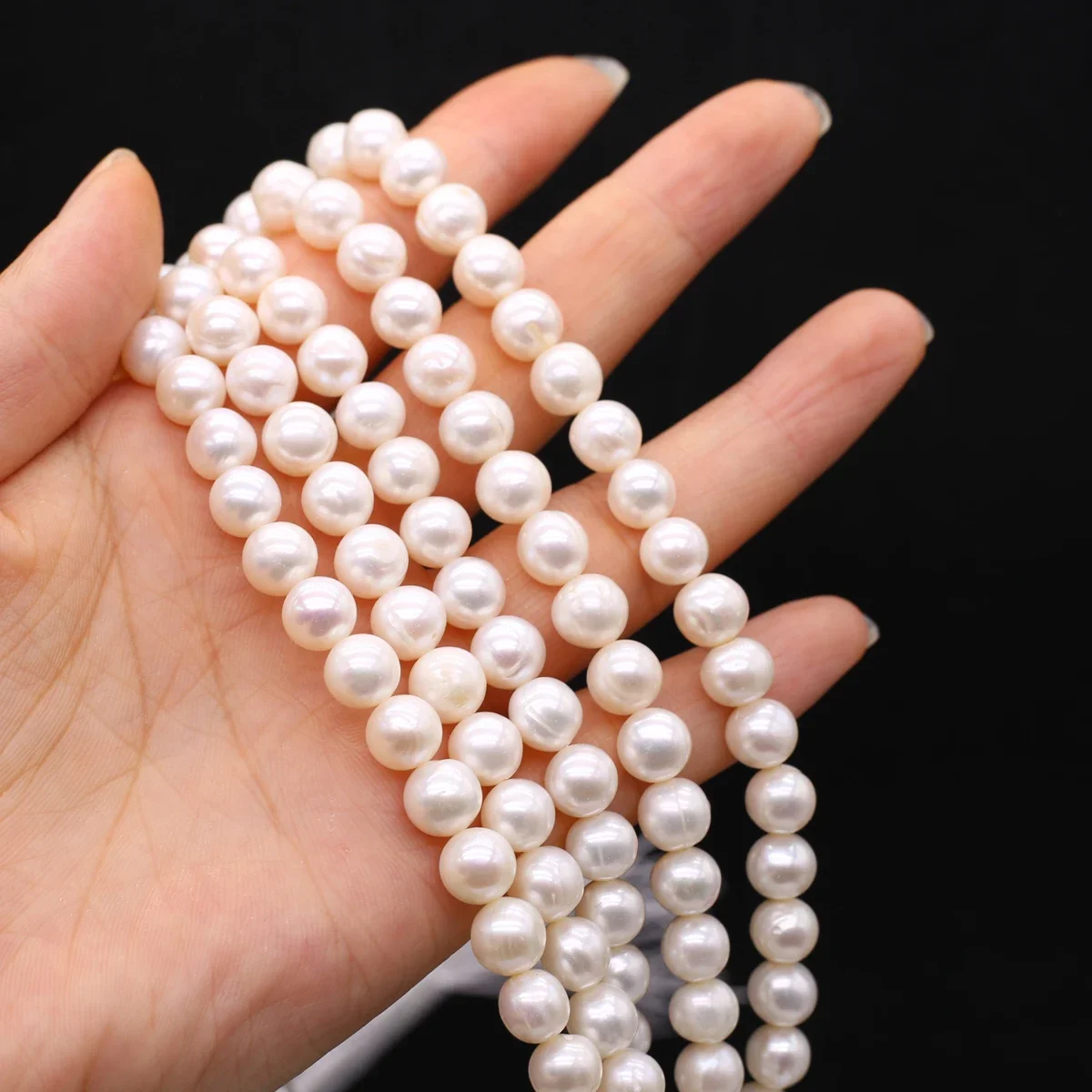 

Natural Freshwater White Pearl Round Isolation Beads 8-9mm For Jewelry Making DIY Bracelet Earrings Necklace Accessory