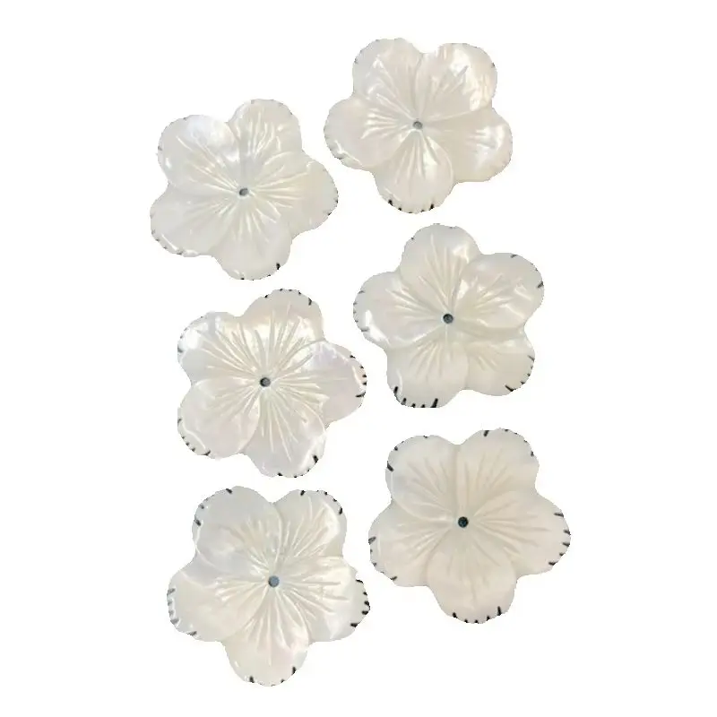 1 PCS 20mm 25mm 32mm Natural Sea Shell Flower Cameo White Mother of Pearl Charms DIY