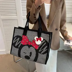 Disney Sequins  Mickey Minnie mouse lady canvas messenger shoulder bag cartoon fashion handbag women messenger bag shopping