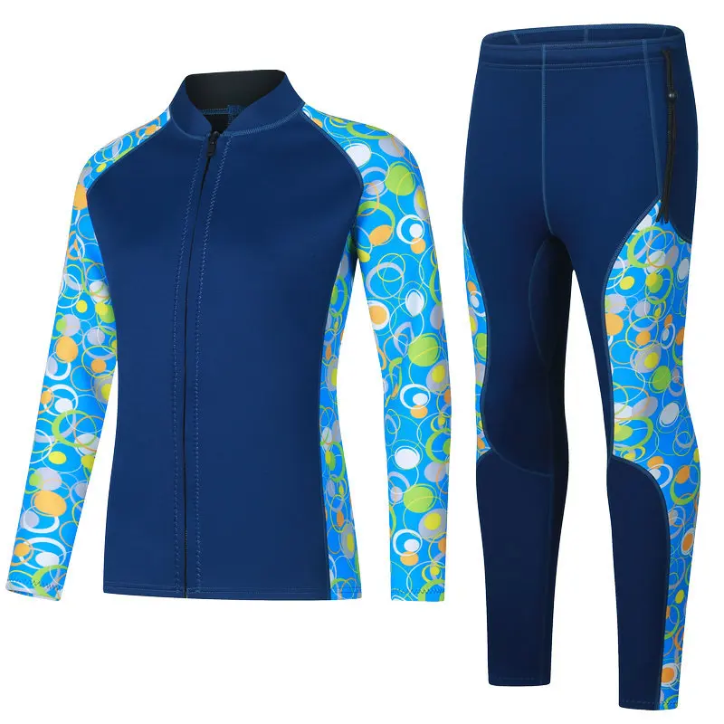 

Diving suit 3mm couple's split length long sleeved pants for warmth, cold resistance, sun protection, wet surfing and snorkeling