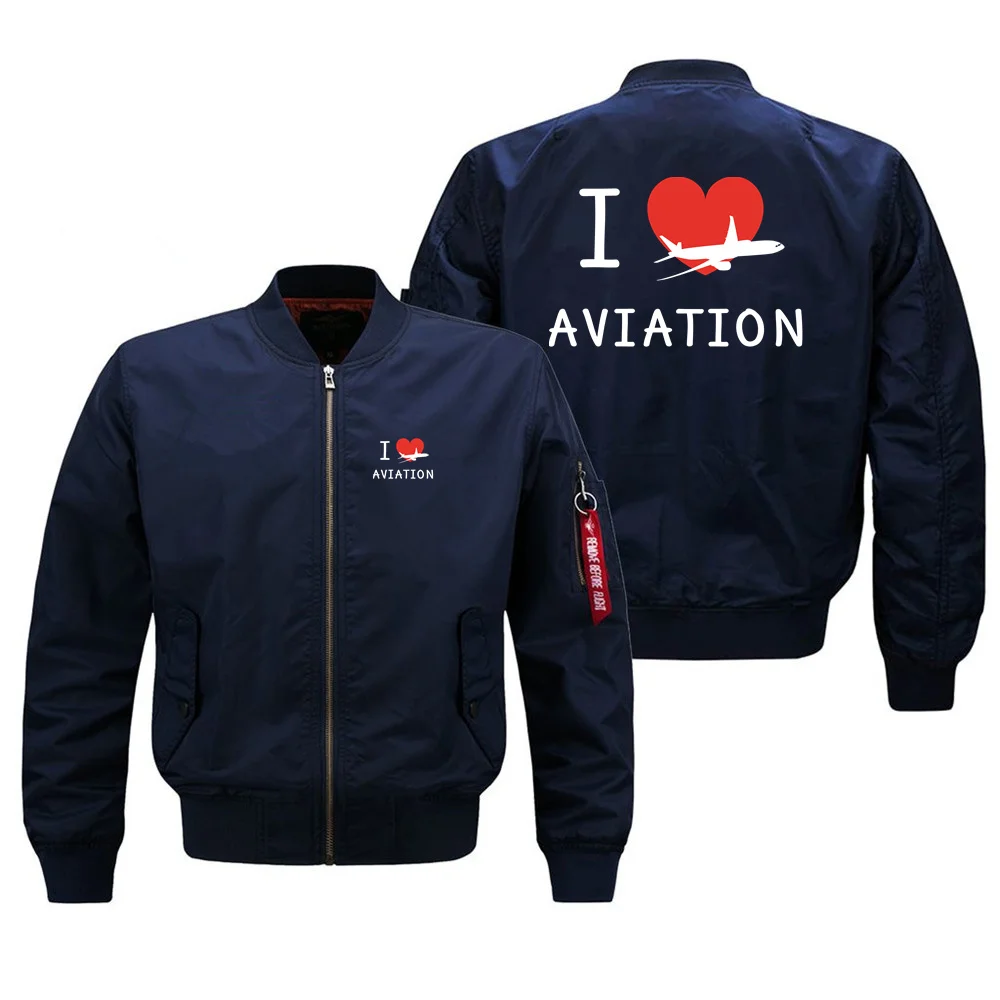 Aviation Pilots I Love Aviation Ma1 Bomber Jacket Coats for Men Outdoor Military Man Baseball Jacket