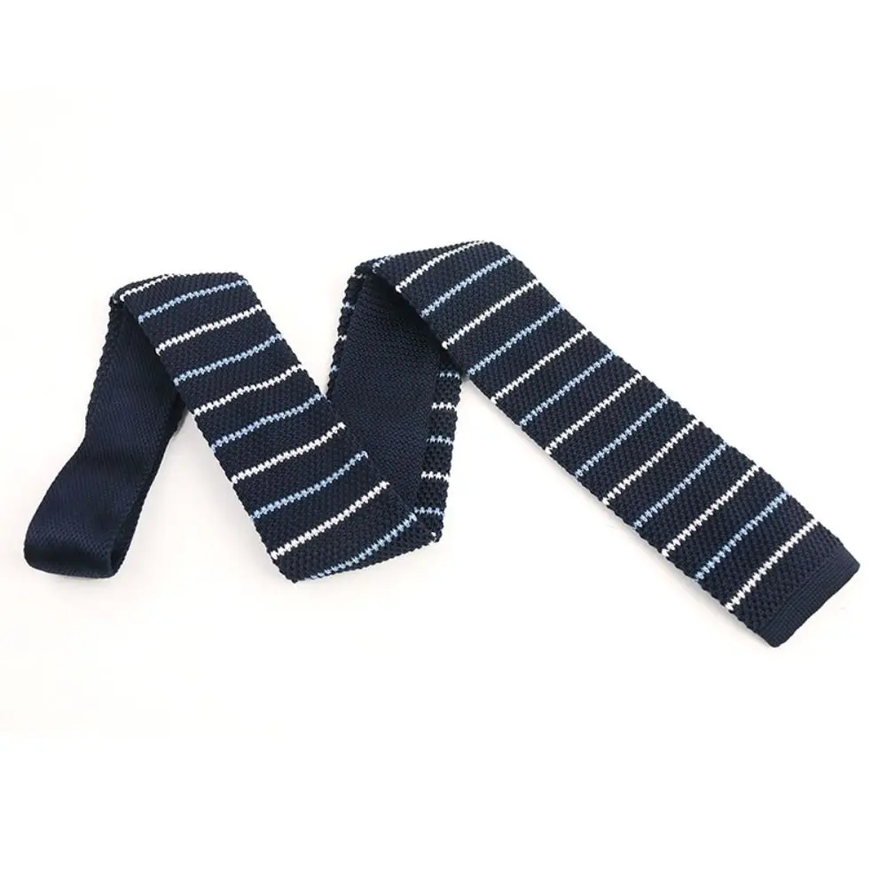 

Fashion Thicken Striped Knitted Tie Adjustable Soft Knitting Shirt Necktie Warm Fur Men Cravat Boys