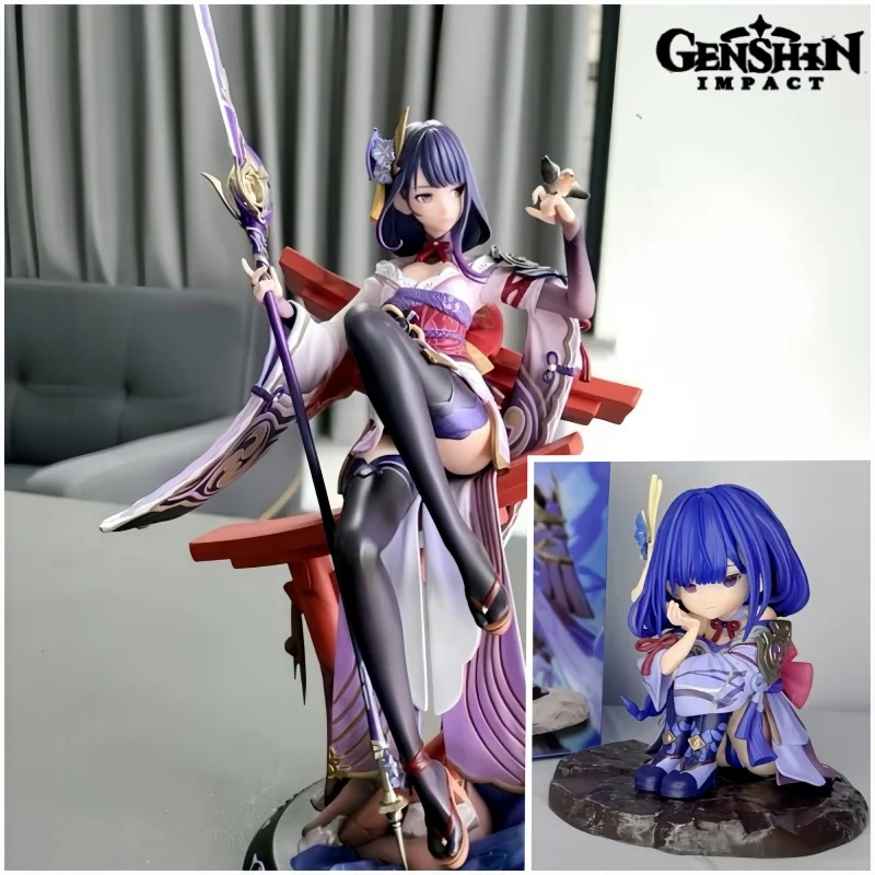 New Hot Genshin Impact Figure Raiden Shogun Figures Sexy Girl Beelzebul Figurine Pvc Sitting Posture Collection Statue Toys Gift