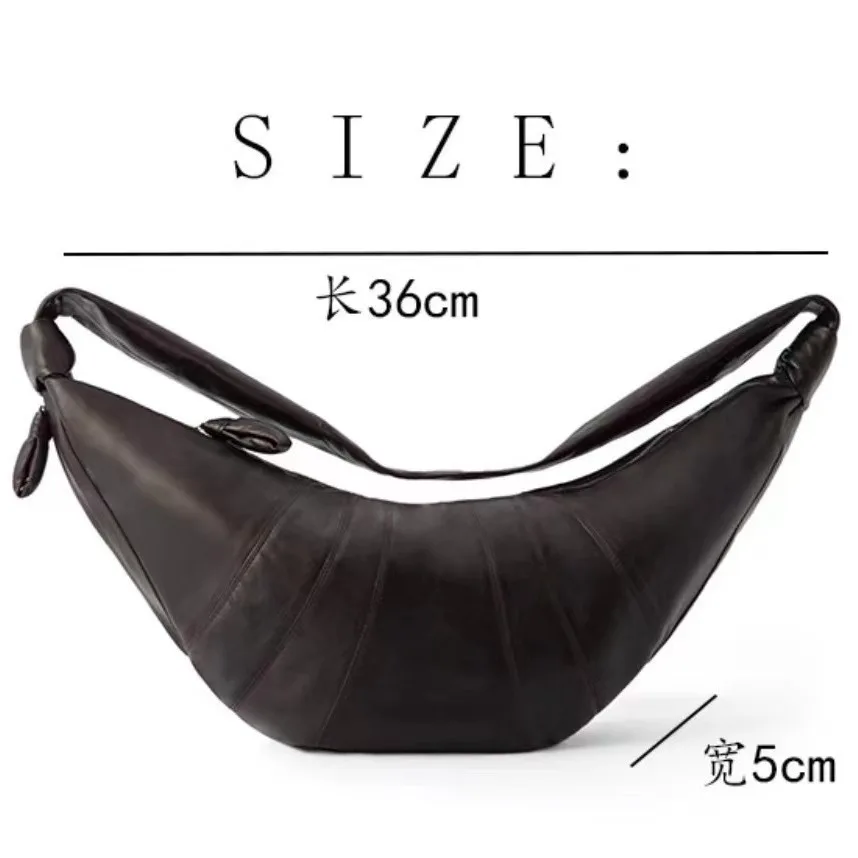 Cow Corner Bag Croissant Bag Sheepskin Shoulder Crossbody Bag Dumpling Bag Genuine Leather Texture Underarm Baguette Waist Bag